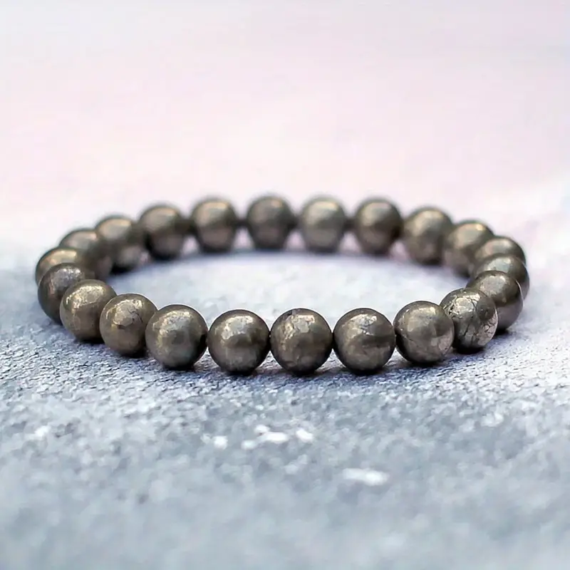 Pyrite: Natural Stone Bead Bracelet