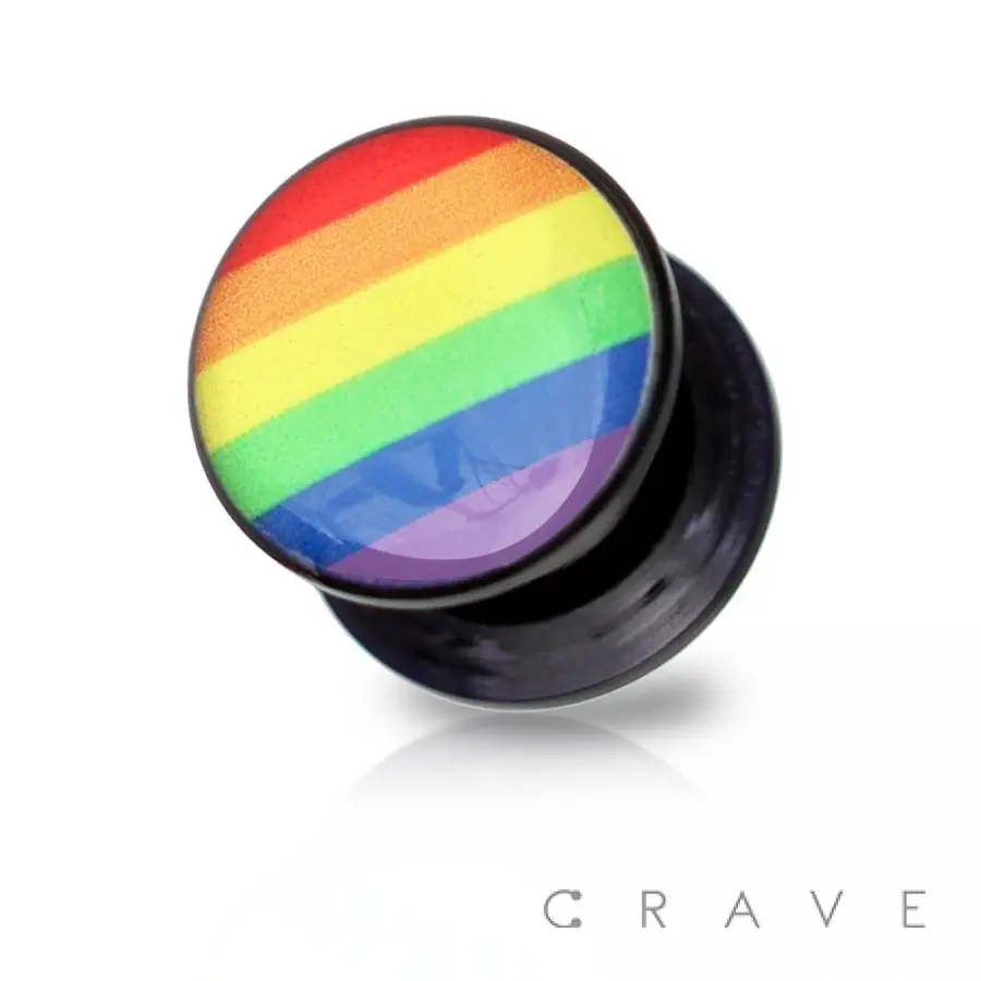 Rainbow Ear Screw Plug 6ga 4mm
