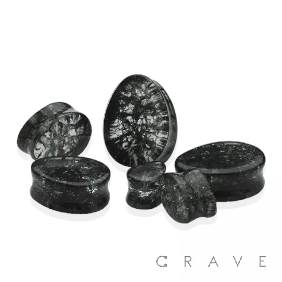Shattered Glass Teardrop Ear Plug 0ga 8mm