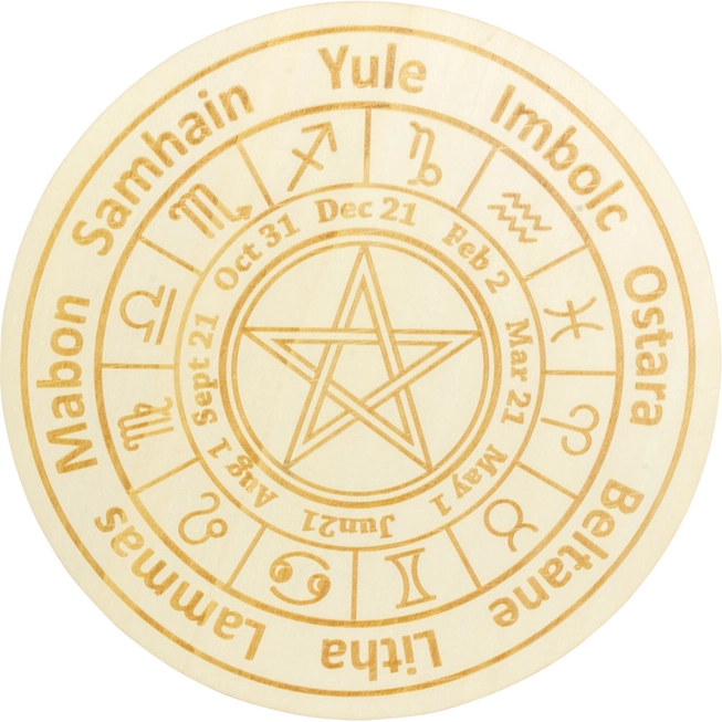 Wood Crystal Grid - Pagan Calendar