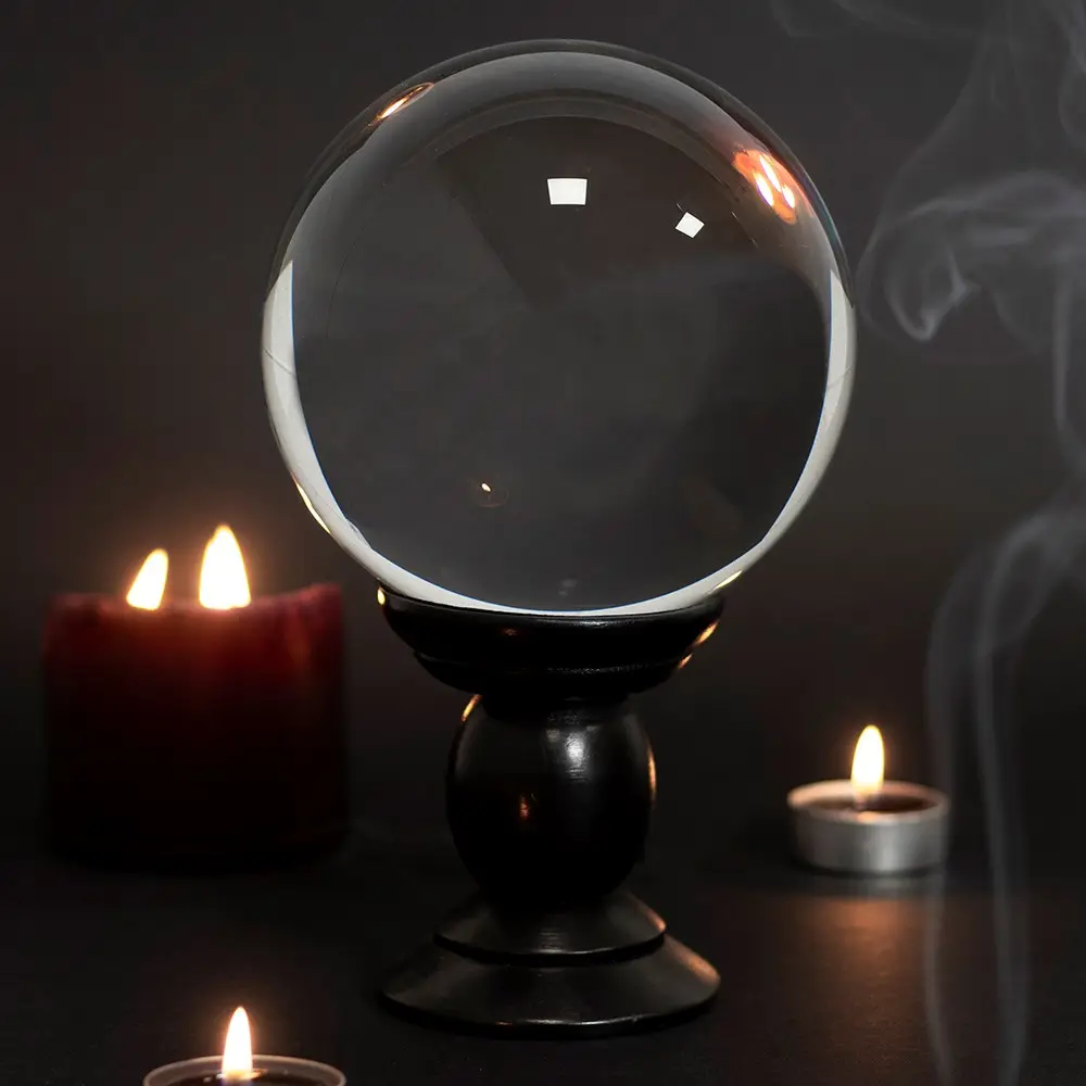 Large Clear Mystical Crystal Ball W/ Stand