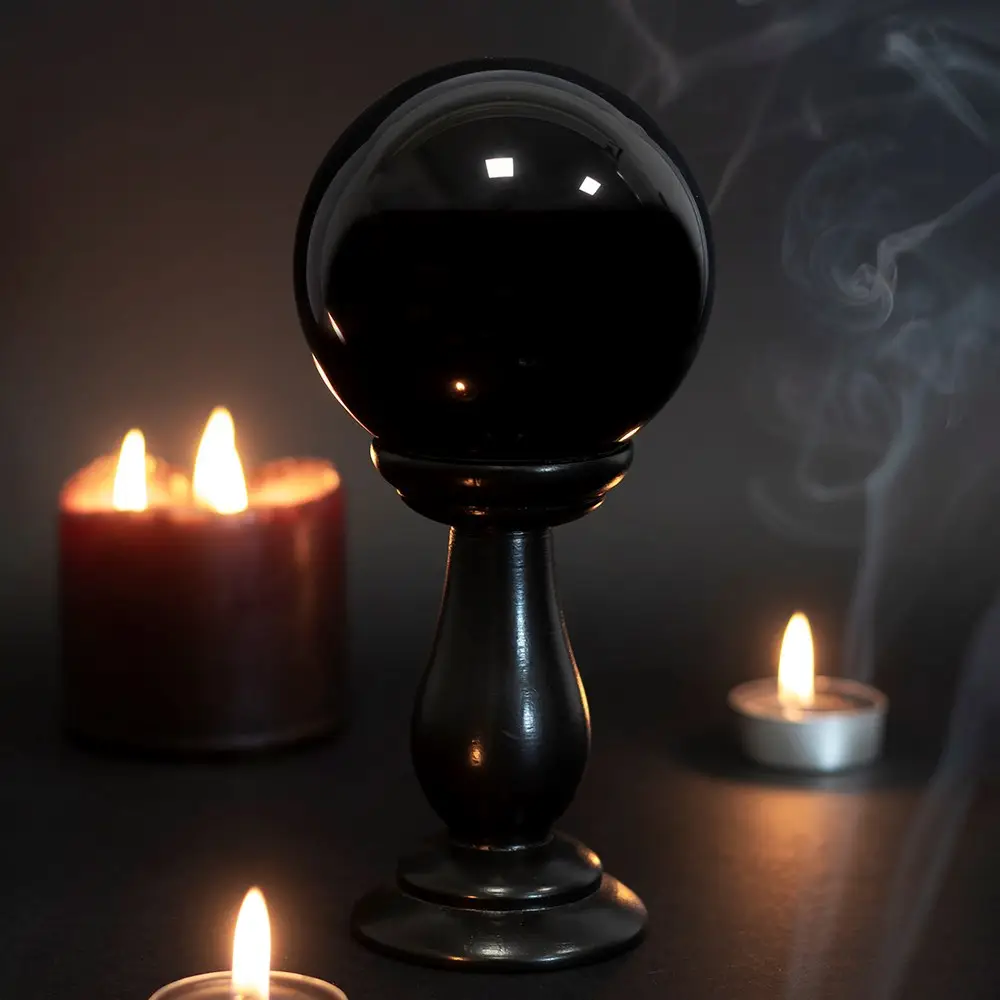 Black Crystal Ball W/ Stand